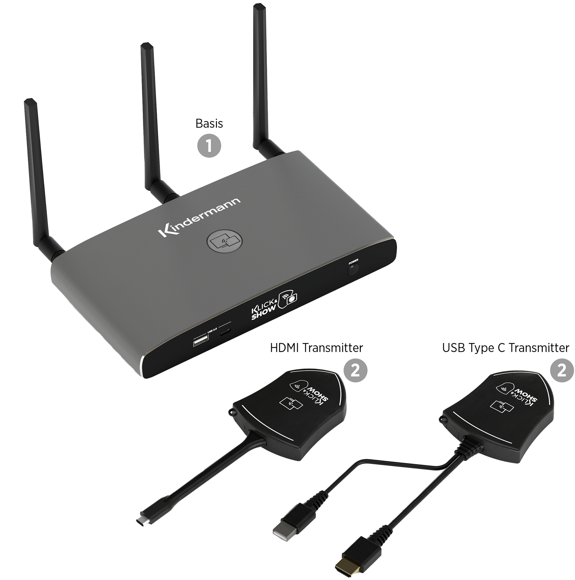 Klick & Show TOUCH-U Transmitter, USB-A 2.0, WiFi, suitable for Klick &  Show Wireless Presentation Systems